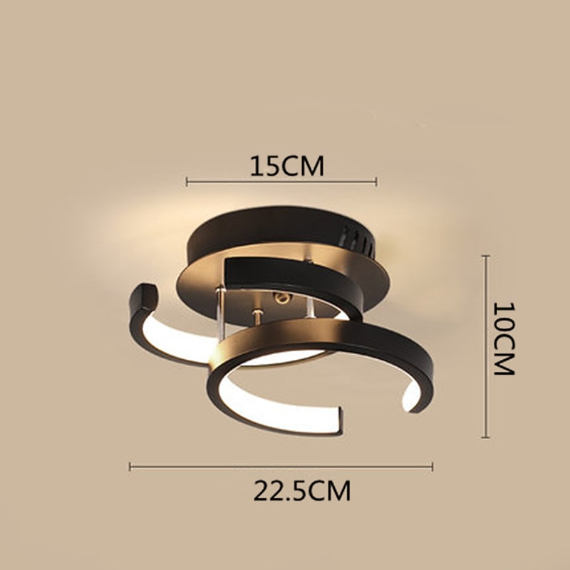 1-Ligh 22.5cm LED Ceiling Light Modern Simple Style Bedroom Living Room Creative Personality Geometric Shapes Dimmable Metal Porch Into The Door Lighting 18W4