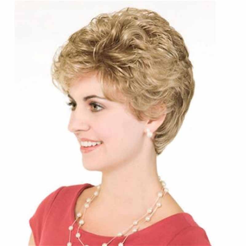 Synthetic Wig Curly Matte Short Bob Wig Short Light golden Synthetic Hair 6 inch Women's Best Quality curling Fluffy Blonde3