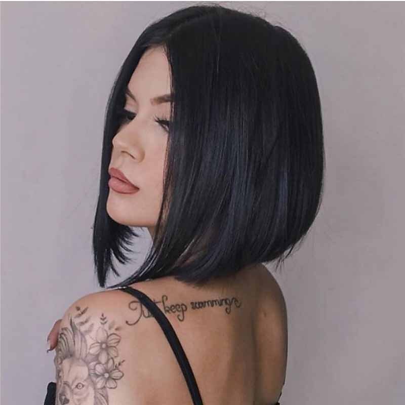 Black Wigs for Women Synthetic Wig Straight Matte Bob Wig Short Natural Black Synthetic Hair Wigs 6 Inch Christmas Party Wigs3