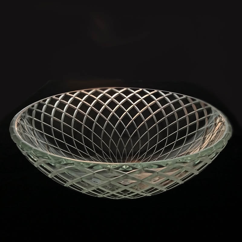 Round Basin Sink 16.5 inches, Tempered Glass Crystal Vessel Sink with Pop Up Drain and Mounting Ring, Washroom Art Basin Countertop Artistic Above Counter Vanity Bowl3