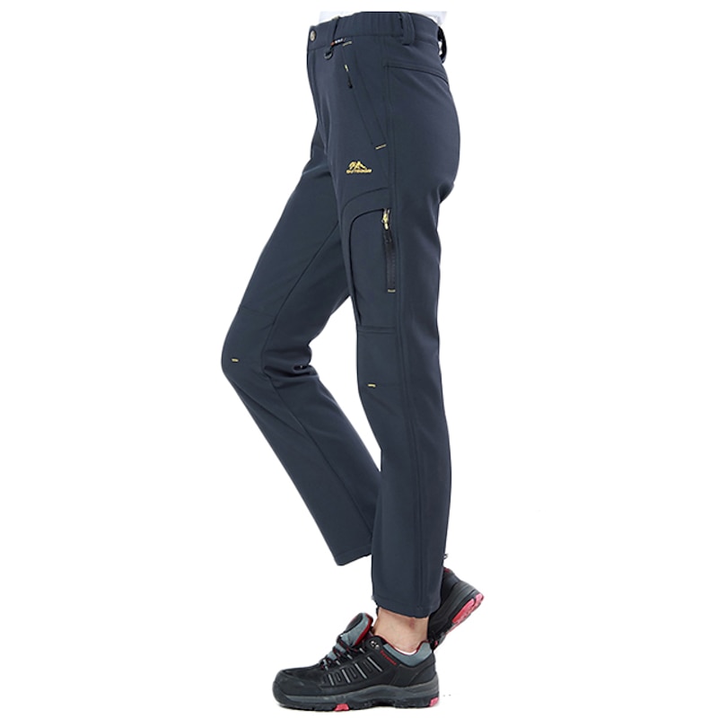 Women's Hiking Pants Trousers Fleece Lined Pants Softshell Pants Winter Outdoor Thermal Warm Waterproof Windproof Lightweight Pants / Trousers Bottoms Black Purple Elastane Camping / Hiking Ski4