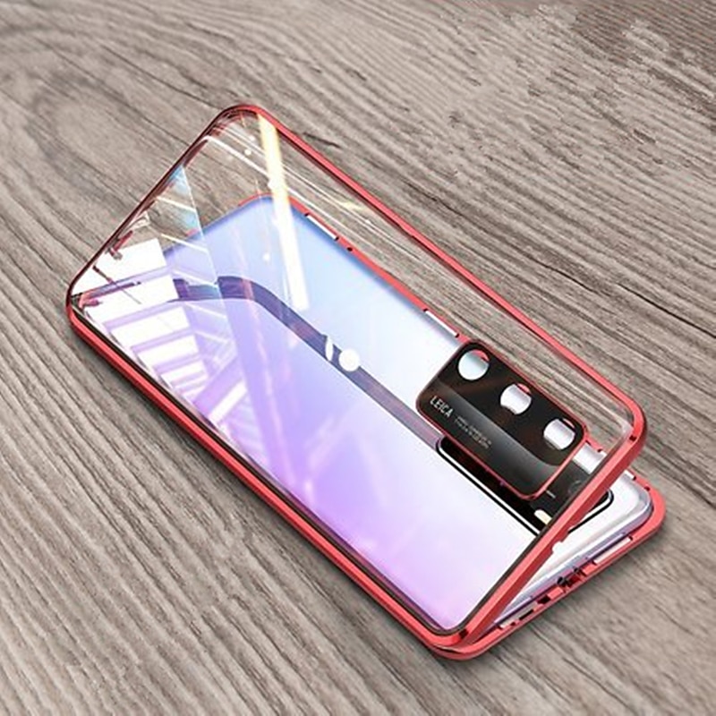 Magnetic Adsorption Tempered Glass Double Sided Case For Huawei P40 P30 Pro Lite Coque 360 Protective Cases with Carmera Lens Protector for Huawei Mate 30 20 Pro Nova 7i 6SE3