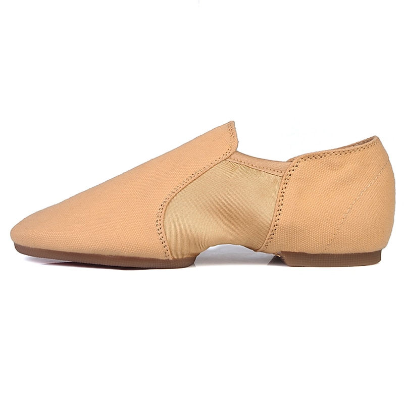 Women's Red Canvas Jazz Dance Shoes – Soft Sole Slip-On Ballet Flats for Latin, Modern, and Stage Performances 10