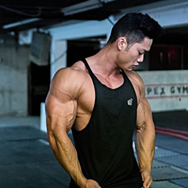 Men's Running Tank Top Workout Tank Sleeveless Top Fall Solid Colored Cotton Quick Dry Soft Breathable Gym Workout Active Training Jogging Sportswear Activewear Black Red Blue2