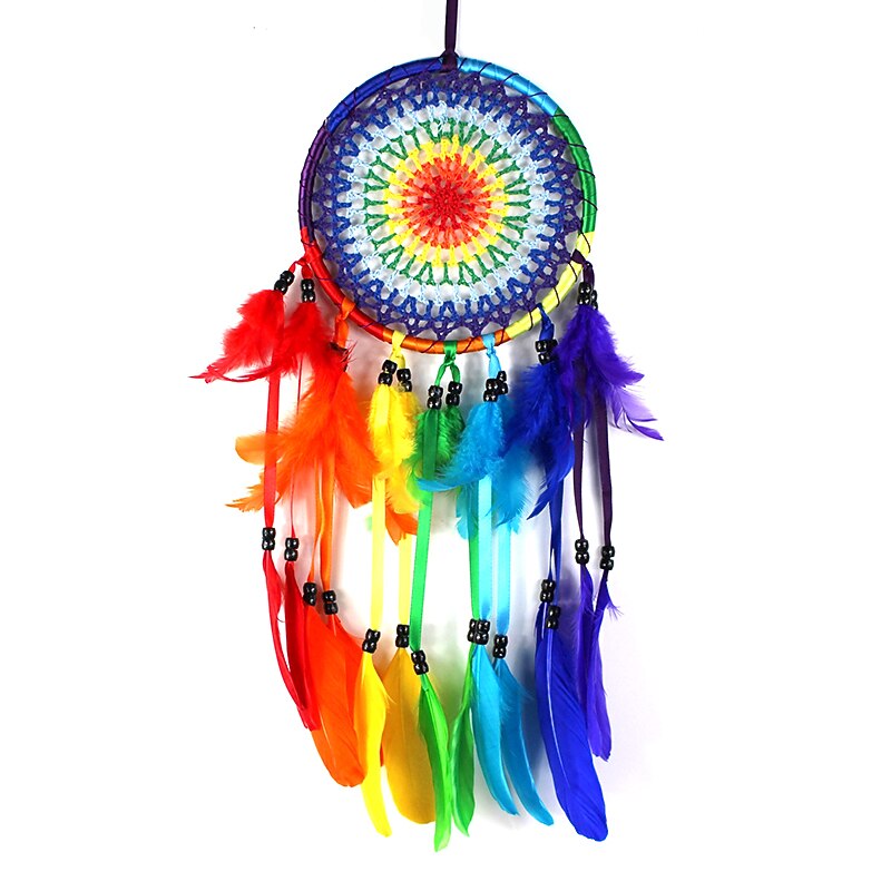 Boho Dream Catcher Handmade Gift Wall Hanging Decor Art Ornament Craft Feather for Kids Bedroom Wedding Festival 55*16cm4