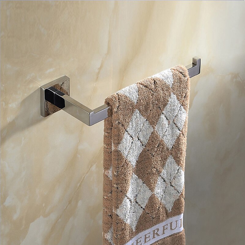 Bathroom Hardware Accessory Set Towel Bar Toilet Paper Holder Towel Bar and Double Robe Hook Brushed Nickel Wall Mounted Stainless Steel Silvery 4pcs3