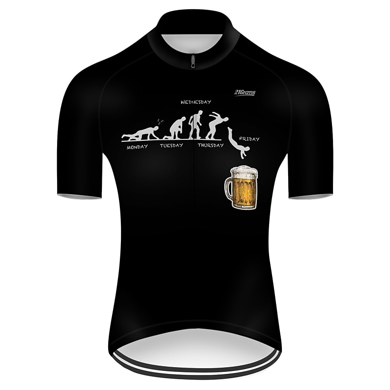 Men's Cycling Jersey Solid Color Patterned Novelty Short Sleeve Bike Jersey Top with 3 Rear Pockets Mountain Bike MTB Road Bike Cycling Cycling Quick Dry Ultraviolet Resistant Reflective Strips Sports4