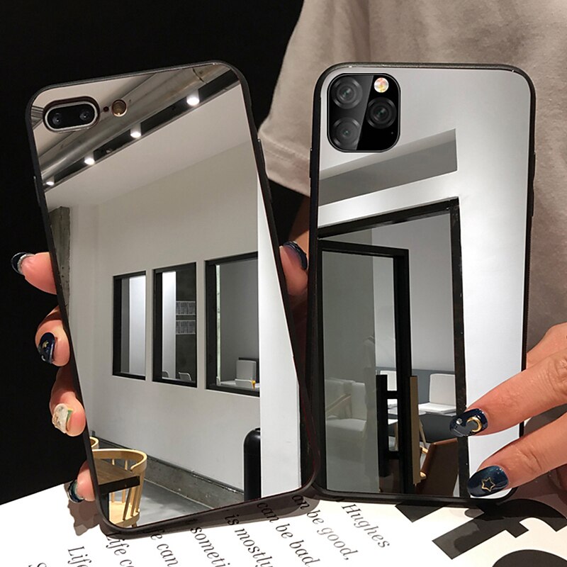 Phone Case For iPhone 16 15 14 Pro Max Plus 13 Pro Max 13 Mini 11 Back Cover Mirror Solid Color
