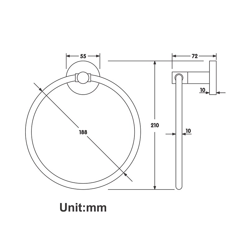 Towel Bar New Design Contemporary Stainless Steel Bathroom towel ring Wall Mounted4
