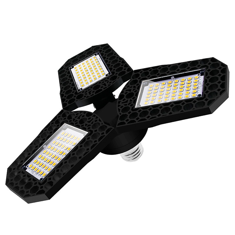 LED Garage Light Ceiling Light E27 80W 6000LM AC85-265V LED Shop Workshop Light with Adjustable Multi-Position Panels LED Glow Light2