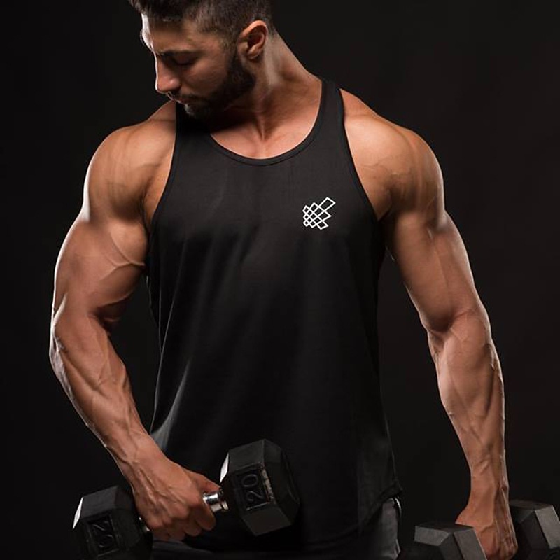 Men's Running Tank Top Workout Tank Sleeveless Top Fall Solid Colored Cotton Quick Dry Soft Breathable Gym Workout Active Training Jogging Sportswear Activewear Black Red Blue