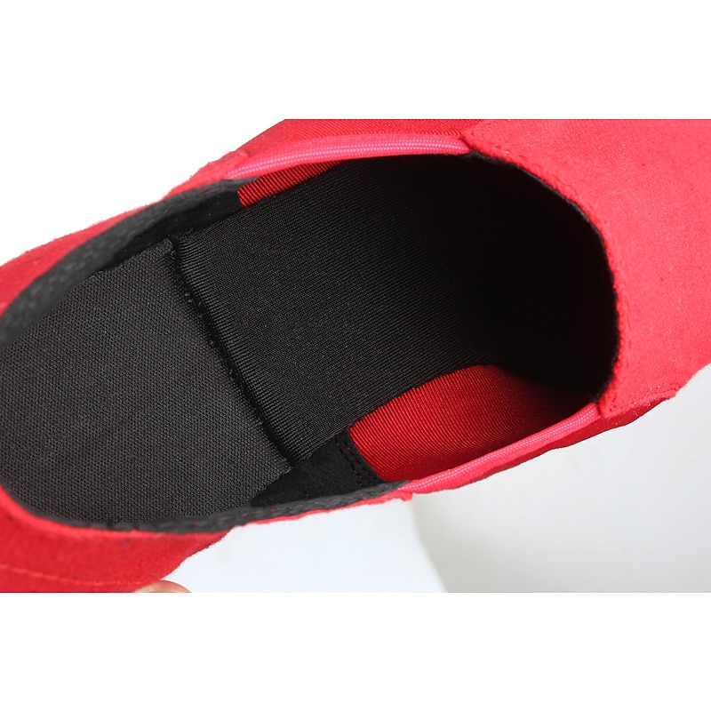 Women's Red Canvas Jazz Dance Shoes – Soft Sole Slip-On Ballet Flats for Latin, Modern, and Stage Performances 6