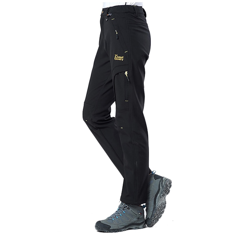 Women's Hiking Pants Trousers Fleece Lined Pants Softshell Pants Winter Outdoor Thermal Warm Waterproof Windproof Lightweight Pants / Trousers Bottoms Black Purple Elastane Camping / Hiking Ski3