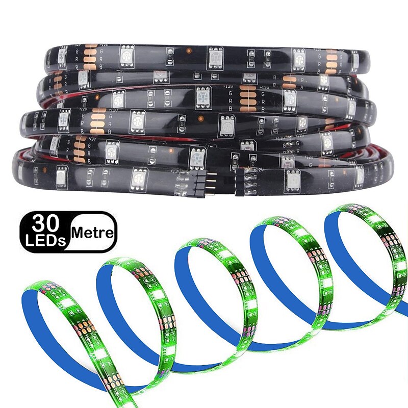 Waterproof High-Quality Black PCB 20M(4x5M) Music Timing Synchronous Control Flexible Light Bar 5050 RGB  IR 40 Key Controller with12V 8A Adapter Kit3