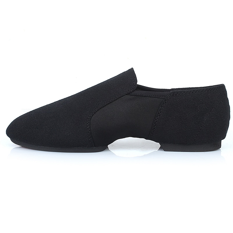 Women's Red Canvas Jazz Dance Shoes – Soft Sole Slip-On Ballet Flats for Latin, Modern, and Stage Performances 8