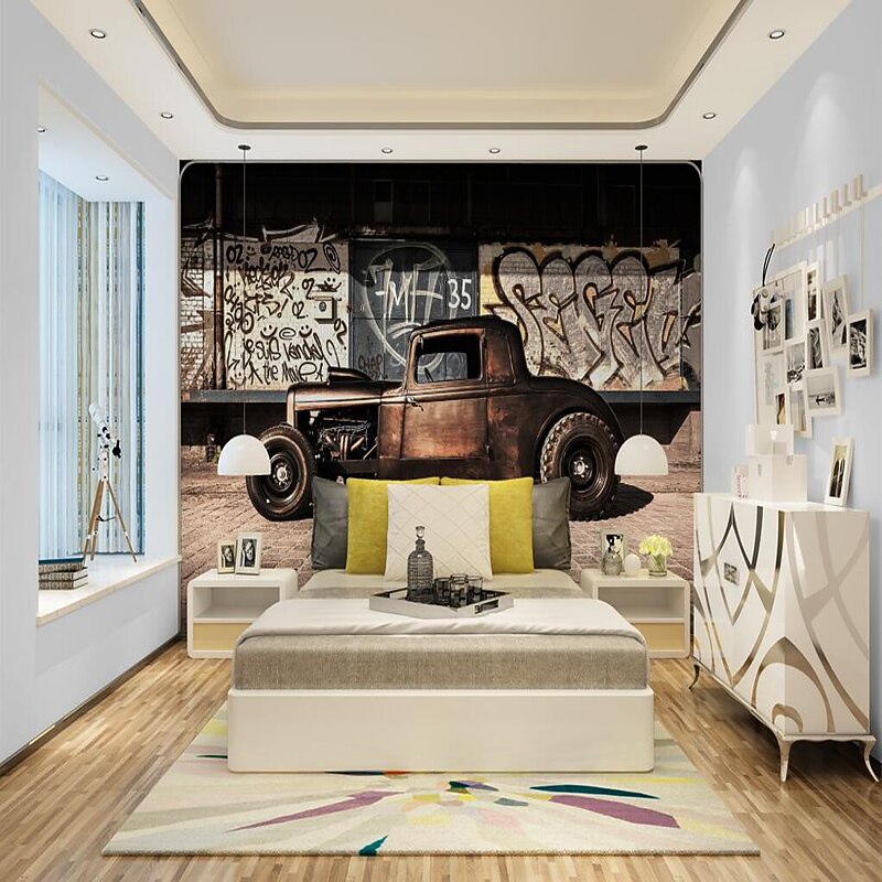 Cool Wallpapers Wall Mural Vintage Wallpaper for Walls Wall Sticker Covering Print Peel and Stick Removable Car Graffiti Canvas Home Décor3