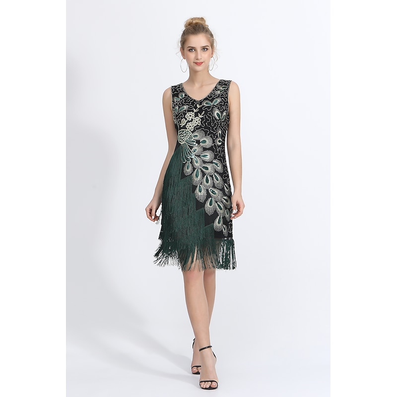 Latin Dance Dance Costumes Dress Beading Tassel Sequins Women's Performance Party Sleeveless Natural Polyester