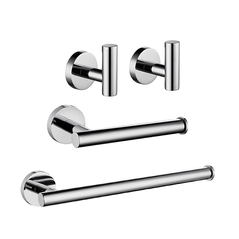 Towel Bar / Toilet Paper Holder / Robe Hook New Design / Adorable / Creative Contemporary / Modern Stainless Steel / Low-carbon Steel / Metal 4pcs - Bathroom Wall Mounted