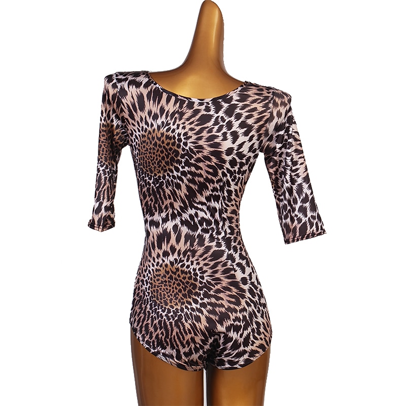 Latin Dance Leotard / Onesie Pattern / Print Women's Performance Half Sleeve Spandex2