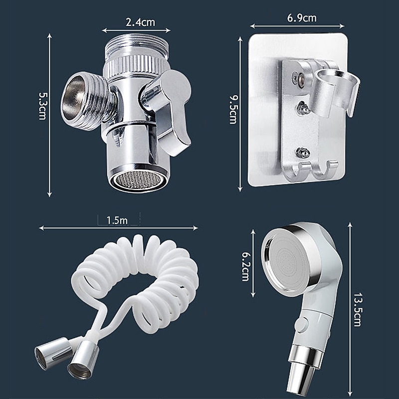 Wall Mounted Shower Faucet Set Bathroom Bathtub Shower Hand Held Spray Mixer Handheld Washing Basin Faucet Shower Head3