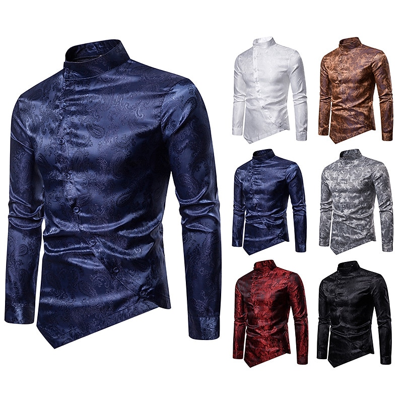 Vintage Medieval Renaissance Blouse / Shirt Prince Jacquard Jacquard Fancy Dress Men's Halloween Carnival Masquerade Event / Party Carnival of Venice Adults' Shirt4