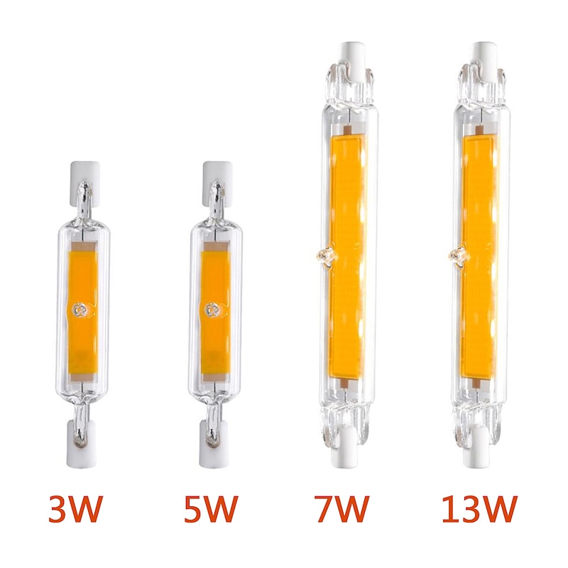 R7S LED COB Light Bulb 78MM 3W 5W 118MM 7W 12W J78 J118 Double Ended Flood Light Landscape Lights Warm Cold White AC 110V 220V