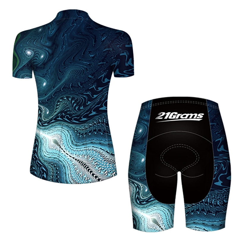 Women's Cycling Jersey with Shorts Short Sleeve Mountain Bike MTB Road Bike Cycling Red Blue Sky Blue Animal Gradient Snake Bike Breathable Quick Dry Ultraviolet Resistant Reflective Strips Sports2