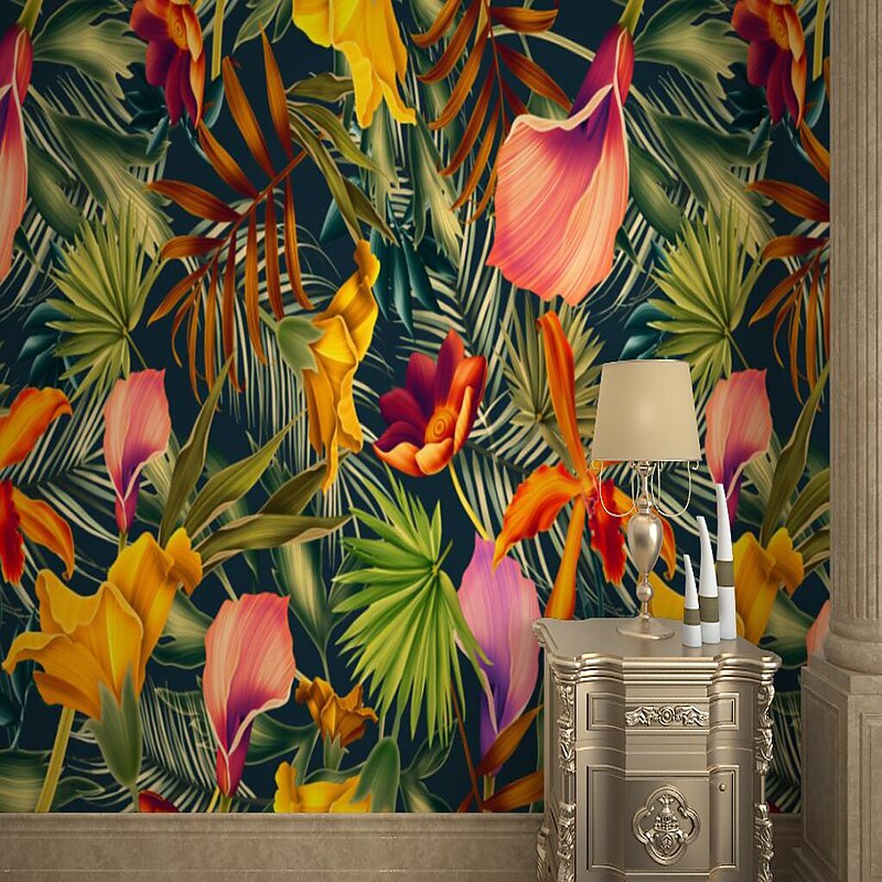 Cool Wallpapers Wall Mural Nature Wallpaper Wall Sticker Covering Print Tropical Palm Flower Leaf Canvas Home Décor Peel and Stick Removable3