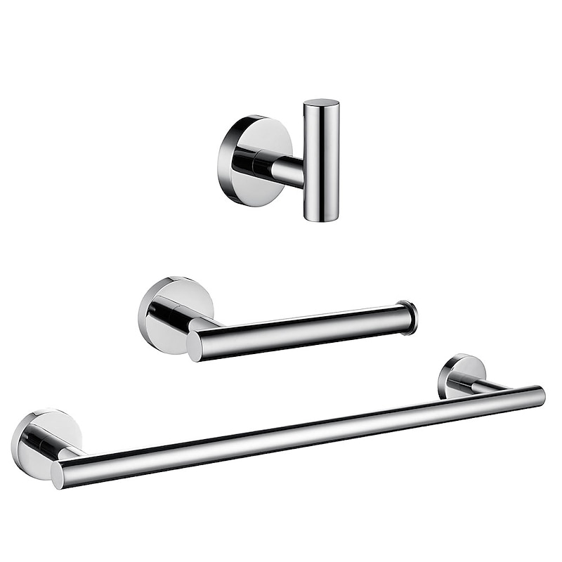 Bathroom Accessory Set / Towel Bar / Toilet Paper Holder New Design / Adorable / Creative Contemporary / Modern Stainless Steel / Low-carbon Steel / Metal 3pcs - Bathroom Wall Mounted