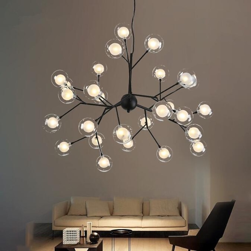 27-Light 75 cm Chandelier LED Pendant Light Metal Glass Sputnik Painted Finishes Artistic Globe 110-120V 220-240V