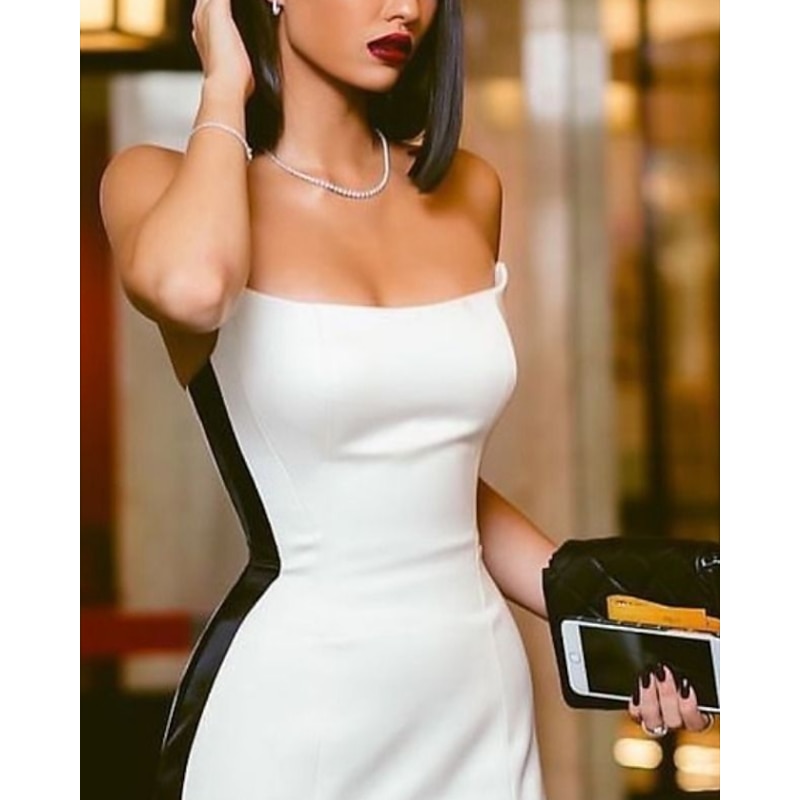 Mermaid Evening Gown Elegant Dress Engagement Formal Evening Court Train Sleeveless Strapless Stretch Satin with Slit3