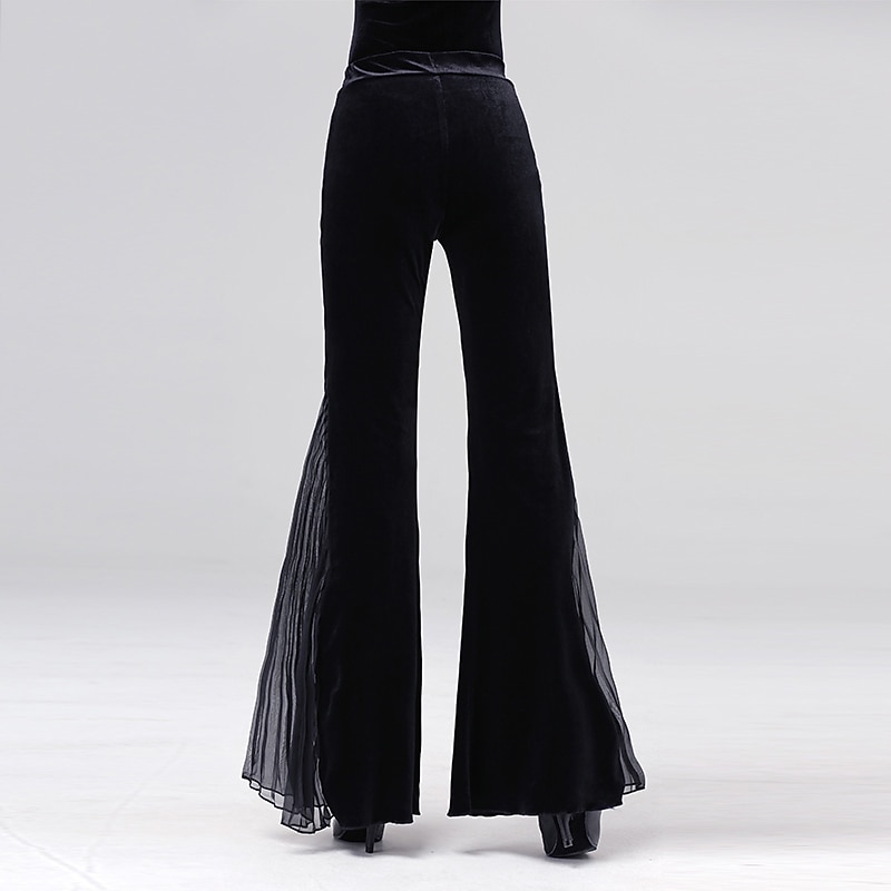 Latin Dance Pants Split Joint Women's Training Performance Velvet4