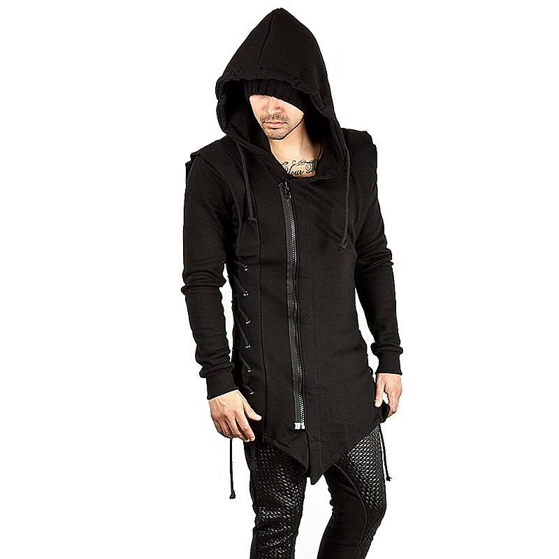 Vintage Gothic Punk & Gothic Masquerade Hoodie Plague Doctor Solid Color Fancy Dress Men's Halloween Carnival Masquerade Event / Party Adults' Hoodie3