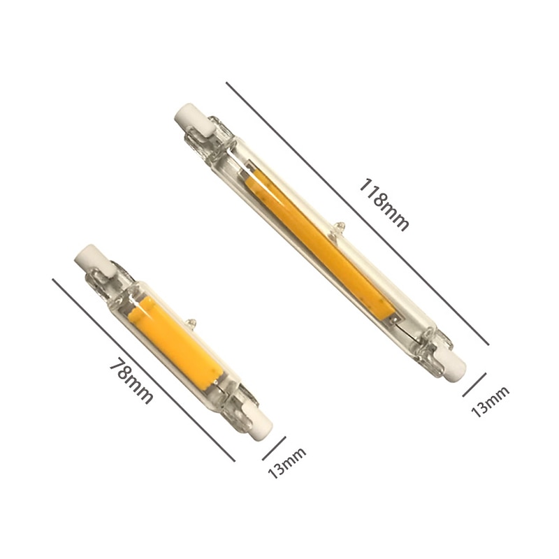 R7S LED COB Light Bulb 78MM 3W 5W 118MM 7W 12W J78 J118 Double Ended Flood Light Landscape Lights Warm Cold White AC 110V 220V2