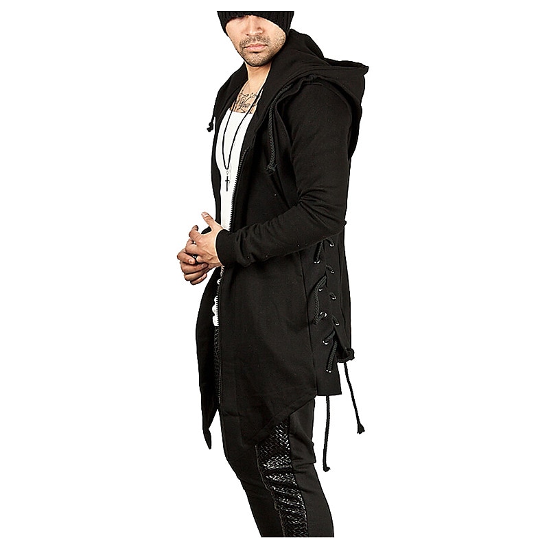 Vintage Gothic Punk & Gothic Masquerade Hoodie Plague Doctor Solid Color Fancy Dress Men's Halloween Carnival Masquerade Event / Party Adults' Hoodie4