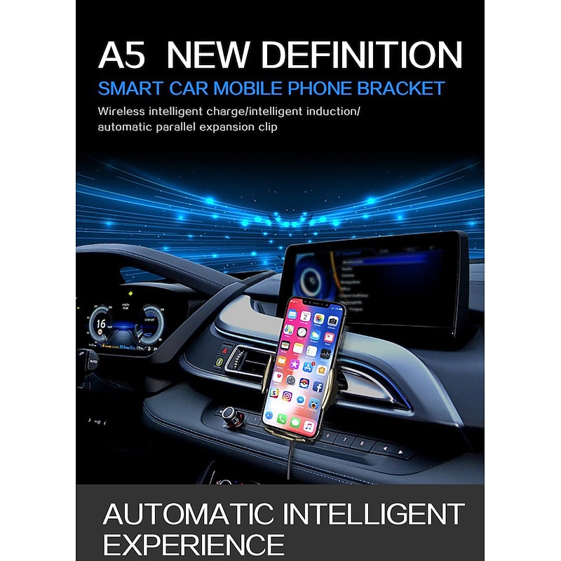 Smart Sensor Car Phone Holder Fast Charging Wireless Chargers Infrared Sensor Automati Clamping Fast Charging Phone Holder Mount Car Charger For iPhone Huawei Samsung4