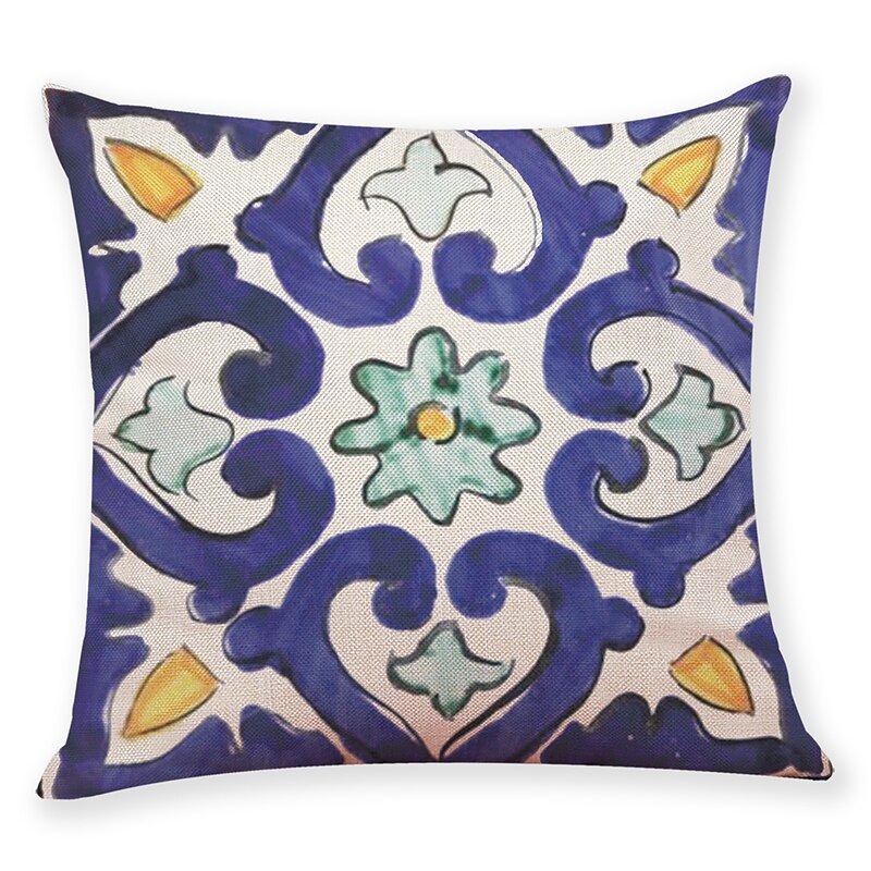 Vintage Geometric Decorative Toss Pillows Cover 9PCS Soft Square Cushion Case Pillowcase for Bedroom Livingroom Sofa Couch Chair 12
