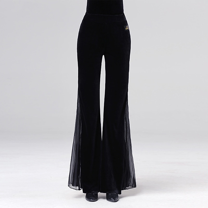 Latin Dance Pants Split Joint Women's Training Performance Velvet3