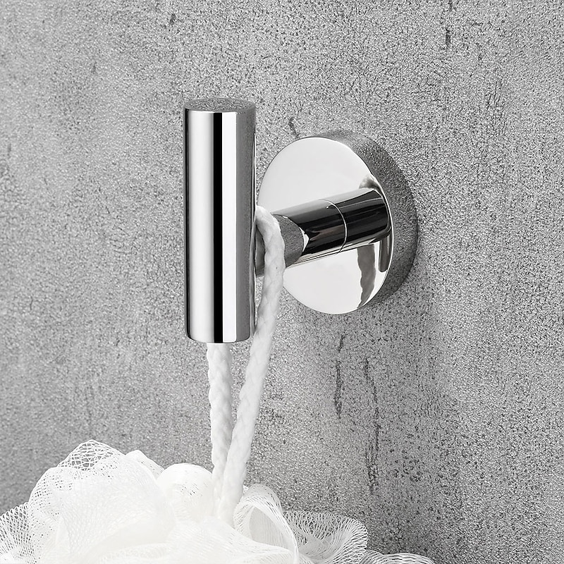 2pcs Robe Hooks,Bathroom Chrome Towel Hooks 304 Stainless Steel Wall Mounted Clothes Hooks For Bathroom/Kitchen3