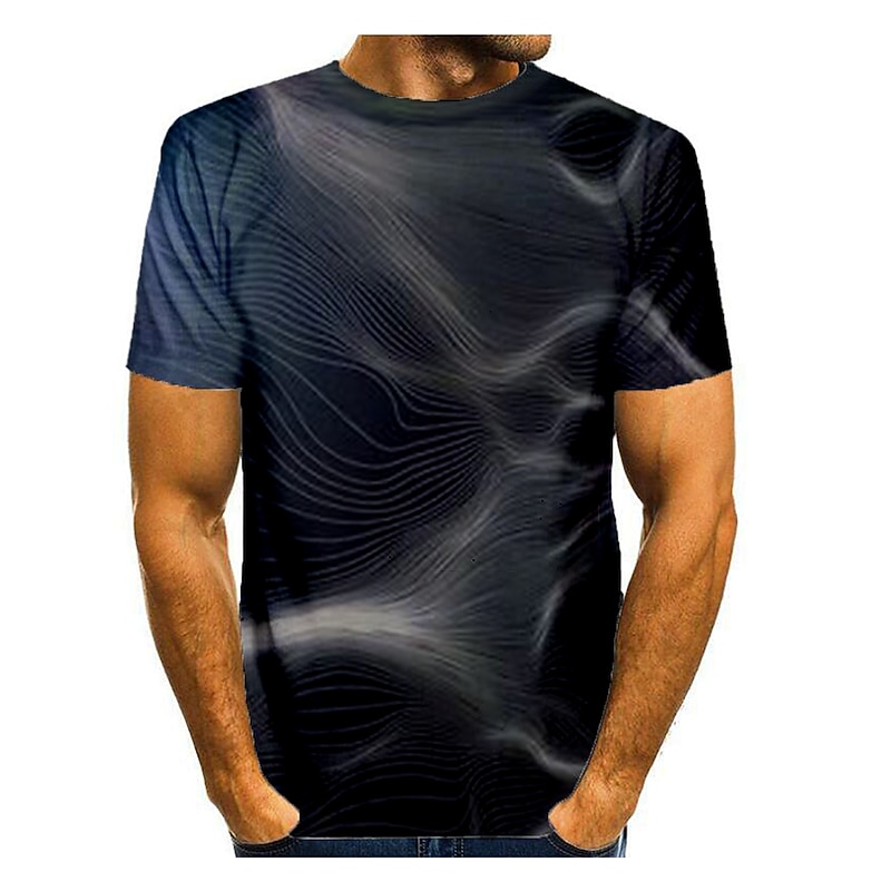 Men's Graphic T Shirt Short Sleeve T shirt Round Neck Shirt Basic Daily Black Yellow Blue Clothing Apparel Normal S M L XL 2XL 3XL