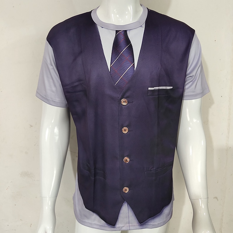 Men's Graphic Abstract 3D T Shirt Short Sleeve T shirt Round Neck Shirt Streetwear Business Work Going out Black Yellow Wine Clothing Apparel S M L XL XXL 3XL 4XL3