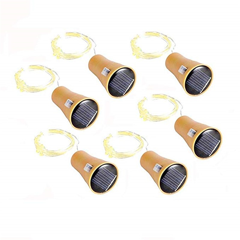 Solar Wine Bottle String Lights Outdoor Wedding Decoration 2m 20LED Fairy Lights with Cork Waterproof Christmas Light Copper Garland Patio Garden String Lights 10pcs 6pcs 2pcs4