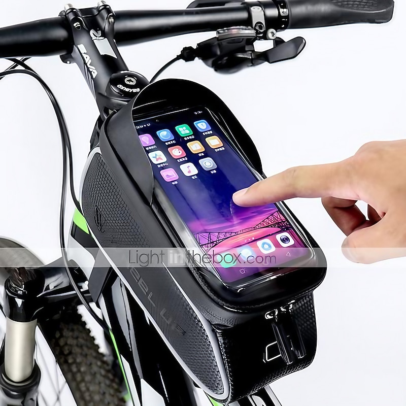 Wheel up Cell Phone Bag Bike Frame Bag Top Tube 6 inch Touchscreen Reflective Waterproof Cycling for All Phones iPhone X iPhone XR Black Road Bike Mountain Bike MTB / iPhone XS / iPhone XS Max