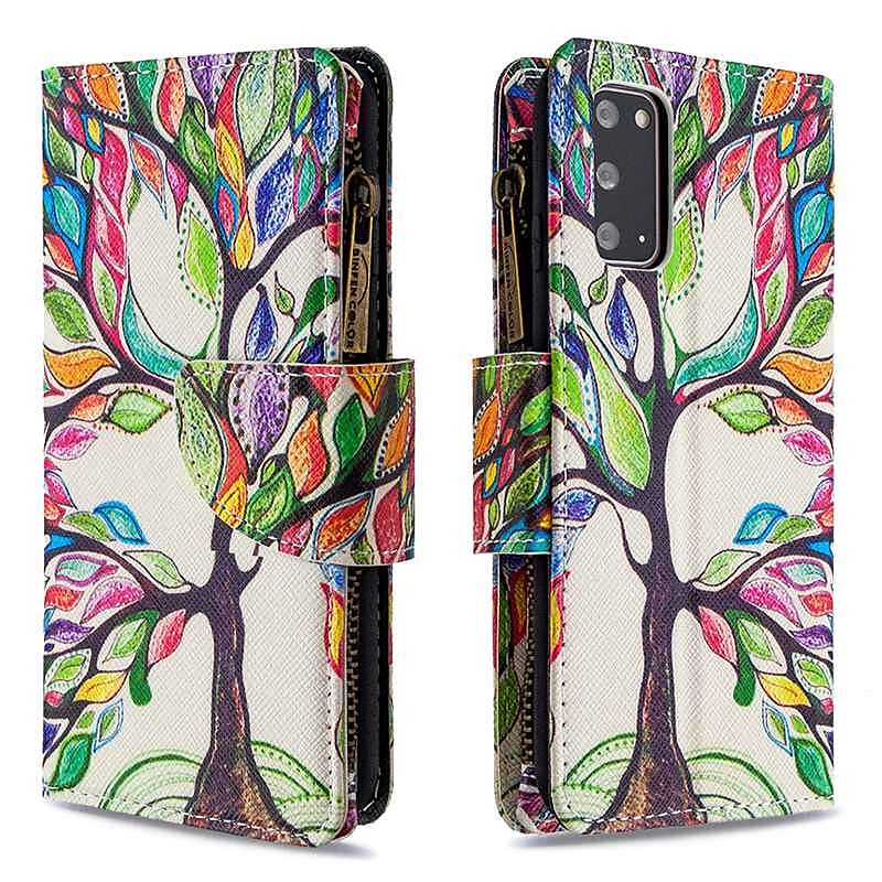 Phone Case For Samsung Galaxy S25 S24 S23 Ultra Plus A73 A53 Wallet Case with Stand Holder Card Holder Pattern Tree PU Leather4