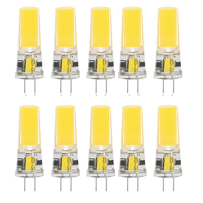 10pcs G4 3W 450lm COB 2508 LED Bi-pin Light Bulb for Cabinet Light Ceiling Lights RV Boats Outdoor Lighting 100W Halogen Equivalent Warm White Cold White