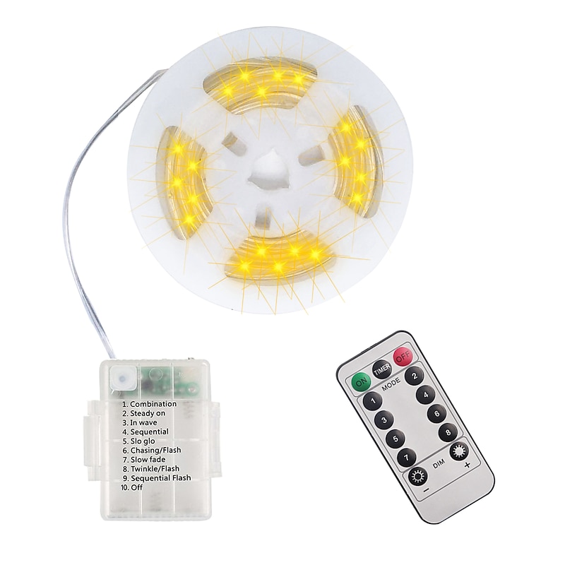 10m IP68 Waterproof Casing String Lights - 100 LEDs with Remote Control, Dimming, Timing & 8 Modes for Outdoor Christmas Garden Lighting