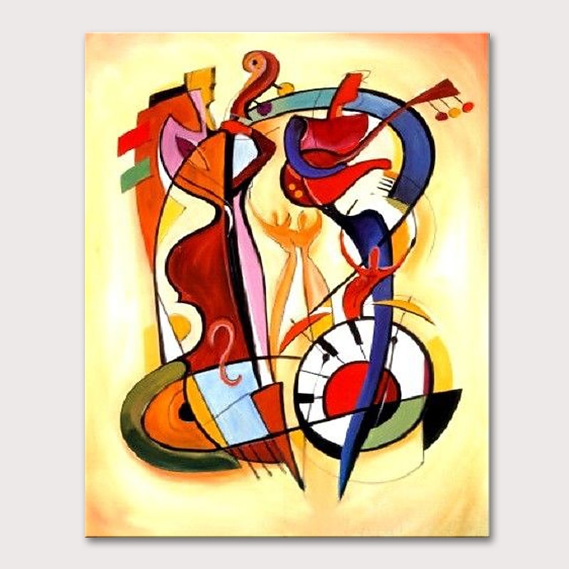 Oil Painting Hand Painted Vertical Abstract Pop Art Modern Rolled Canvas (No Frame)3