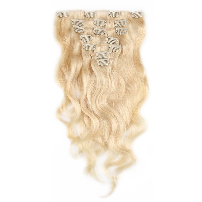 Clip In Hair Extensions Human Hair 7 pieces Pack Body Wave 14-22 inch Hair Extensions4