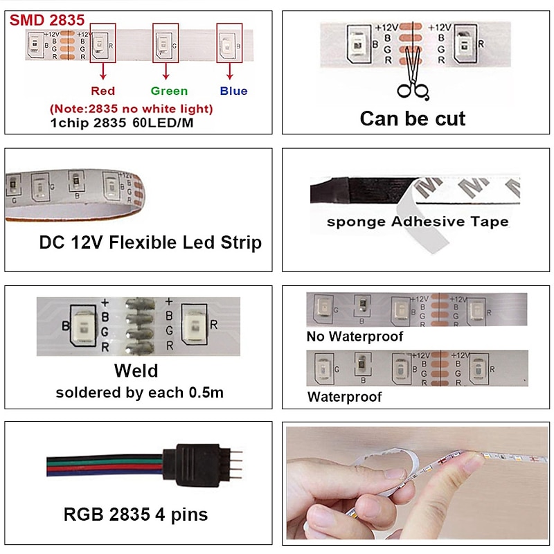 Smart RGB Led Strip Lights 10M 32.8ft Music Sync 600LEDs Color Changing Bluetooth APP Control for Bedroom Room TV Party Bedroom Room TV Backlight PC Desk Kitchen2