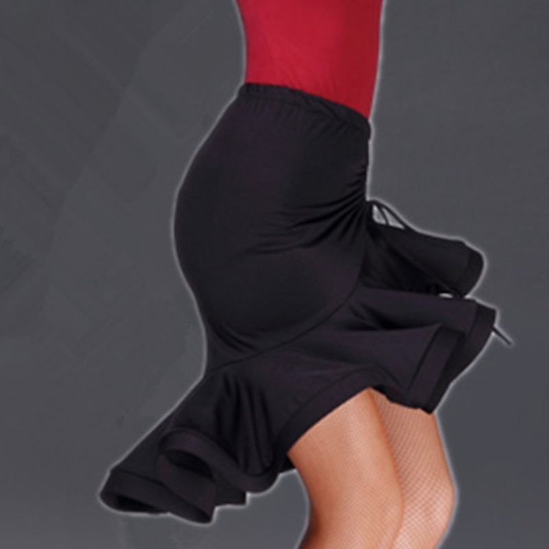 Latin Dance Skirts Pleats Ruching Women's Training Elastane4